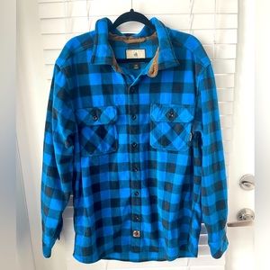 Plush, plaid button down jacket